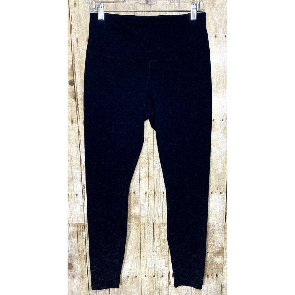 Women's Hypertek Leggings Black Pull-on Tummy Control Stretch Knit Sz L